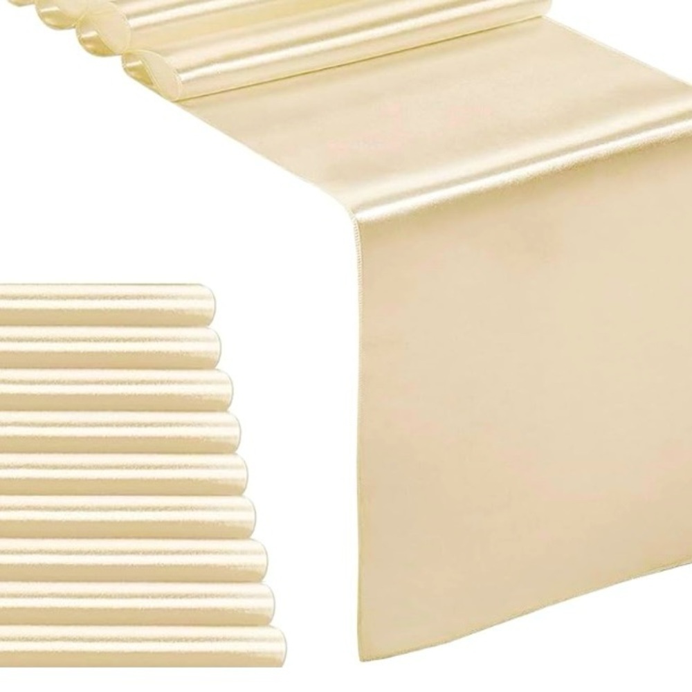 Table Runner 12”x108” in Champagne color. Brand new 10 in a pack.